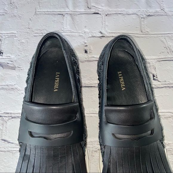 La Perla X Guiseppe Zanotti Men's Black  Leather Slip-On Sneaker Size US 8 EU 41 - Picture 3 of 6